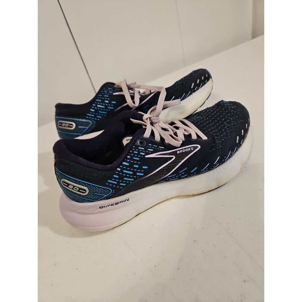 Brooks Shoes Womens 7D  Glycerin GTS 20 Blue Runner Sneakers (S168